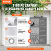 VEVOR Carport Replacement Canopy Cover 10 x 20 ft, Garage Top Tent Shelter Tarp Heavy-Duty Waterproof & UV Protected, Easy Installation with Ball Bungees,White (Only Top Cover, Frame Not Include)