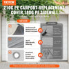 VEVOR Carport Replacement Canopy Cover Top + Side Wall 10 x 20 ft, Garage Tent Shelter Tarp Heavy-Duty Waterproof & UV Protected, Easy Installation with Ball Bungees,Grey (Frame Not Included)