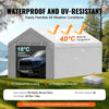 VEVOR Carport Replacement Canopy Cover Top + Side Wall 10 x 20 ft, Garage Tent Shelter Tarp Heavy-Duty Waterproof & UV Protected, Easy Installation with Ball Bungees,Grey (Frame Not Included)