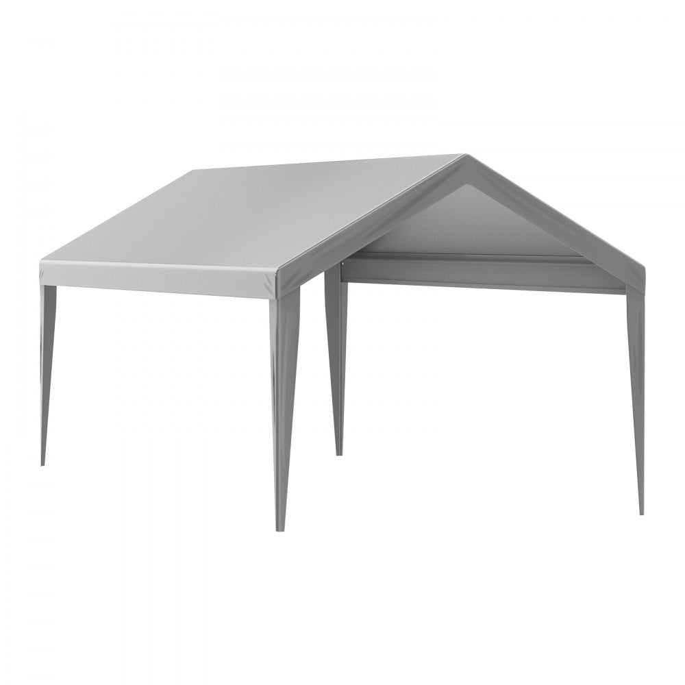 VEVOR Carport Replacement Canopy Cover 10 x 20 ft, Garage Top Tent Shelter Tarp Heavy-Duty Waterproof & UV Protected, Easy Installation with Ball Bungees,Grey (Only Top Cover, Frame Not Include)