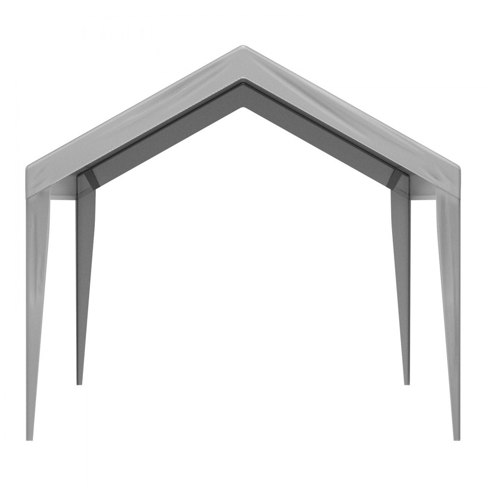 VEVOR Carport Replacement Canopy Cover 10 x 20 ft, Garage Top Tent Shelter Tarp Heavy-Duty Waterproof & UV Protected, Easy Installation with Ball Bungees,Grey (Only Top Cover, Frame Not Include)