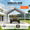 VEVOR Carport Replacement Canopy Cover 12 x 20 ft, Garage Top Tent Shelter Tarp Heavy-Duty Waterproof & UV Protected, Easy Installation with Ball Bungees,Grey (Only Top Cover, Frame Not Include)