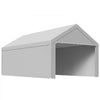 VEVOR Carport Replacement Canopy, 12 x 20 ft Potable Garage Tent Top Tarp with Sidewalls, UV-Resistant & Waterproof, Heavy Duty Car Shelter Tarp with Ball Buggees, Grey, Frame Not Included