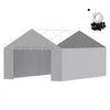 VEVOR Carport Replacement Canopy Cover Side Wall 13 x 20 ft, Garage Tent Shelter Tarp Heavy-Duty Waterproof & UV Protected, Easy Installation with Ball Bungees,Grey (Top and Frame Not Included)