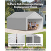 VEVOR Carport Replacement Canopy, 13 x 20 ft Potable Garage Tent Top Tarp with Sidewalls, UV-Resistant & Waterproof, Heavy Duty Car Shelter Tarp with Ball Buggees, Grey, Frame Not Included