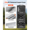VEVOR Carport Replacement Canopy, 13 x 20 ft Potable Garage Tent Top Tarp with Sidewalls, UV-Resistant & Waterproof, Heavy Duty Car Shelter Tarp with Ball Buggees, Grey, Frame Not Included