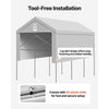 VEVOR Carport Replacement Canopy, 13 x 20 ft Potable Garage Tent Top Tarp with Sidewalls, UV-Resistant & Waterproof, Heavy Duty Car Shelter Tarp with Ball Buggees, Grey, Frame Not Included