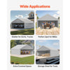 VEVOR Carport Replacement Canopy, 20 x 20 ft Potable Garage Tent Top Tarp with Sidewalls, UV-Resistant & Waterproof, Heavy Duty Car Shelter Tarp with Ball Buggees, Grey, Frame Not Included