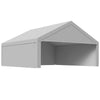 VEVOR Carport Replacement Canopy, 20 x 20 ft Potable Garage Tent Top Tarp with Sidewalls, UV-Resistant & Waterproof, Heavy Duty Car Shelter Tarp with Ball Buggees, Grey, Frame Not Included