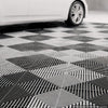 VEVOR Interlocking Drainage Mats 100 Pack 12 x 12 in Black Floor Tiles, for Garages Basements Car Wash Shops, Non-Slip Heavy-Duty PP Modular Interlocking Cushion, 0.6 in Thickened, Easy to Clean