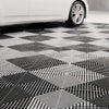 VEVOR Interlocking Drainage Mats 75 Pack 12 x 12 in Dark Gray Floor Tiles, for Garages Basements Car Wash Shops, Non-Slip Heavy-Duty PP Modular Interlocking Cushion, 0.6 in Thickened, Easy to Clean