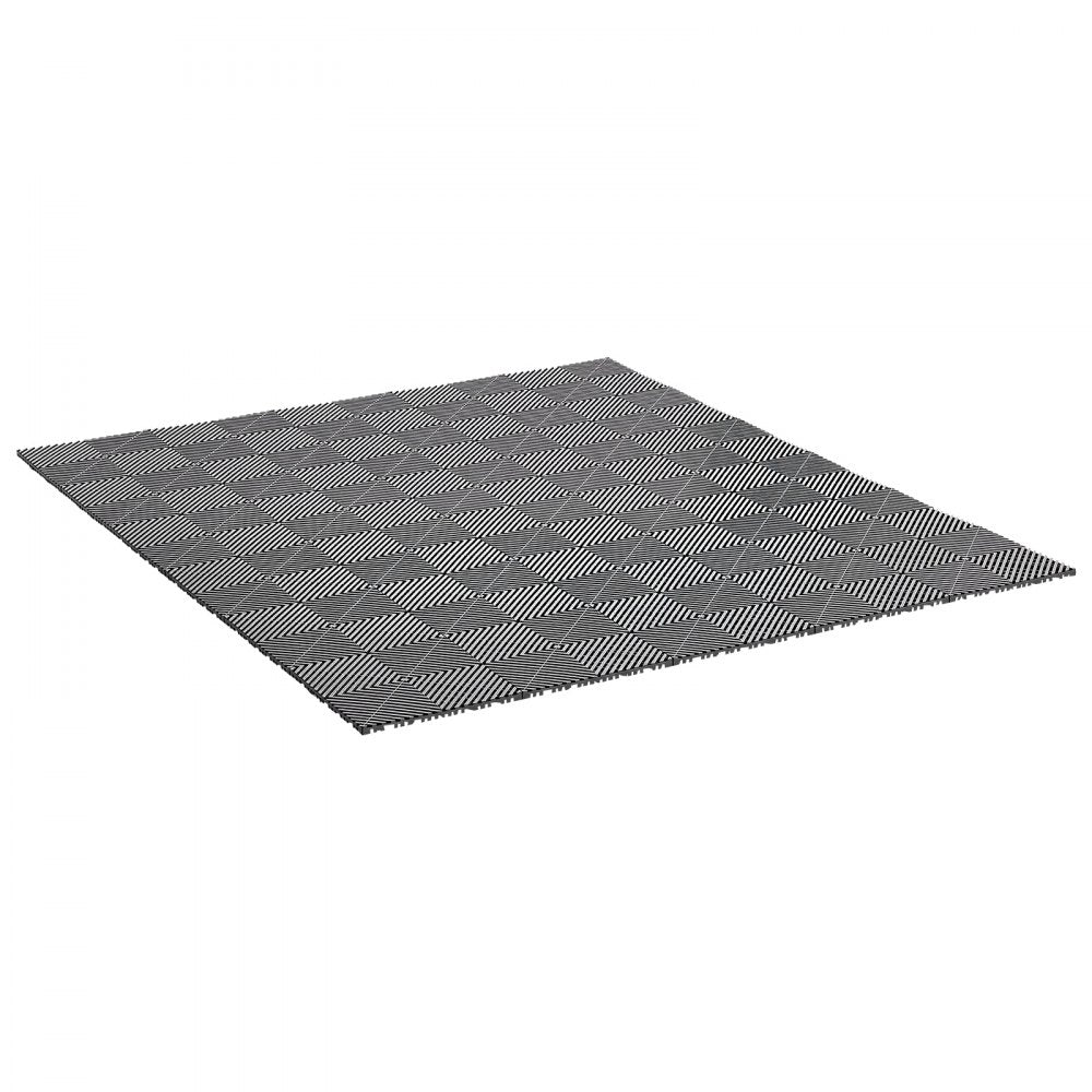 VEVOR Interlocking Drainage Mats 75 Pack 12 x 12 in Dark Gray Floor Tiles, for Garages Basements Car Wash Shops, Non-Slip Heavy-Duty PP Modular Interlocking Cushion, 0.6 in Thickened, Easy to Clean