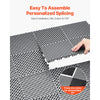 VEVOR Interlocking Drainage Mat, 15.7” x 15.7” Modular Interlocking Cushion, 24 Pcs Splicing Drainage Mats, Non-Slip Gray PP Drainage Floor Tile and Shower Mat, for Garage, Garden, Kitchen & Outdoor