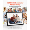 VEVOR Digital Picture Frame 10.1 Inch, 1280x800 HD IPS Touch Screen Electronic Photo Frame, 32GB Memory, Auto-Rotate Portrait and Landscape, Share Photos/Videos Instantly via App, for Parents Friends