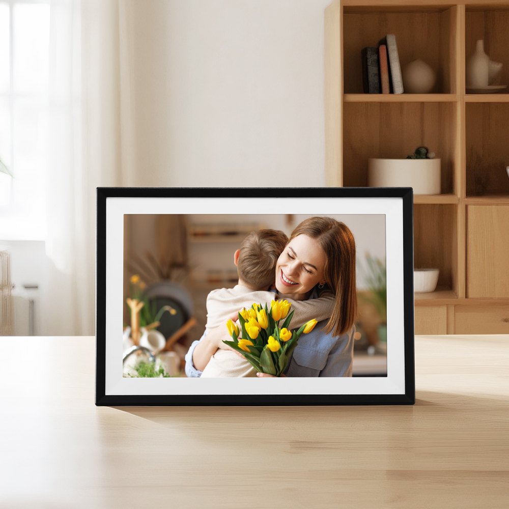 VEVOR Digital Picture Frame 10.1 Inch, 1280x800 HD IPS Touch Screen Electronic Photo Frame, 32GB Memory, Auto-Rotate Portrait and Landscape, Share Photos/Videos Instantly via App, for Parents Friends