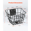 VEVOR Front Bike Basket, Electric Scooter Basket with Fixed Bracket - Max Bearing 20 lbs, Construct from Solid Steel, Kids Bike Basket/Adult Bicycle Basket/Knee Electric Scooter Accessories