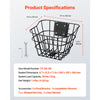 VEVOR Front Bike Basket, Electric Scooter Basket with Fixed Bracket - Max Bearing 20 lbs, Construct from Solid Steel, Kids Bike Basket/Adult Bicycle Basket/Knee Electric Scooter Accessories