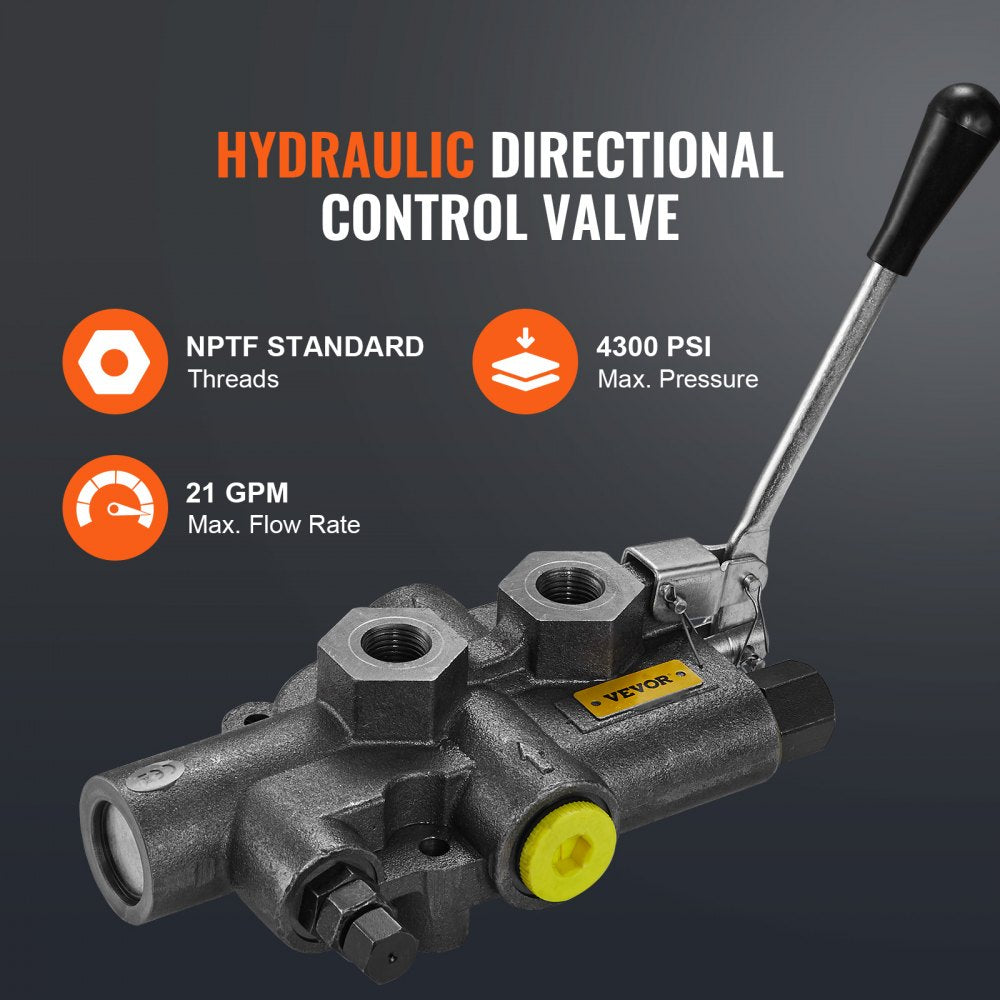 VEVOR Hydraulic Wood Log Splitter Pump Kit, 16 GPM, 2 Stage 4000 PSI Aluminum Hydraulic Gear Pump, with Valve 1'' Inlet 1/2'' NPT Outlet 3600 RPM, for Small Engine Mounting Log Splitters
