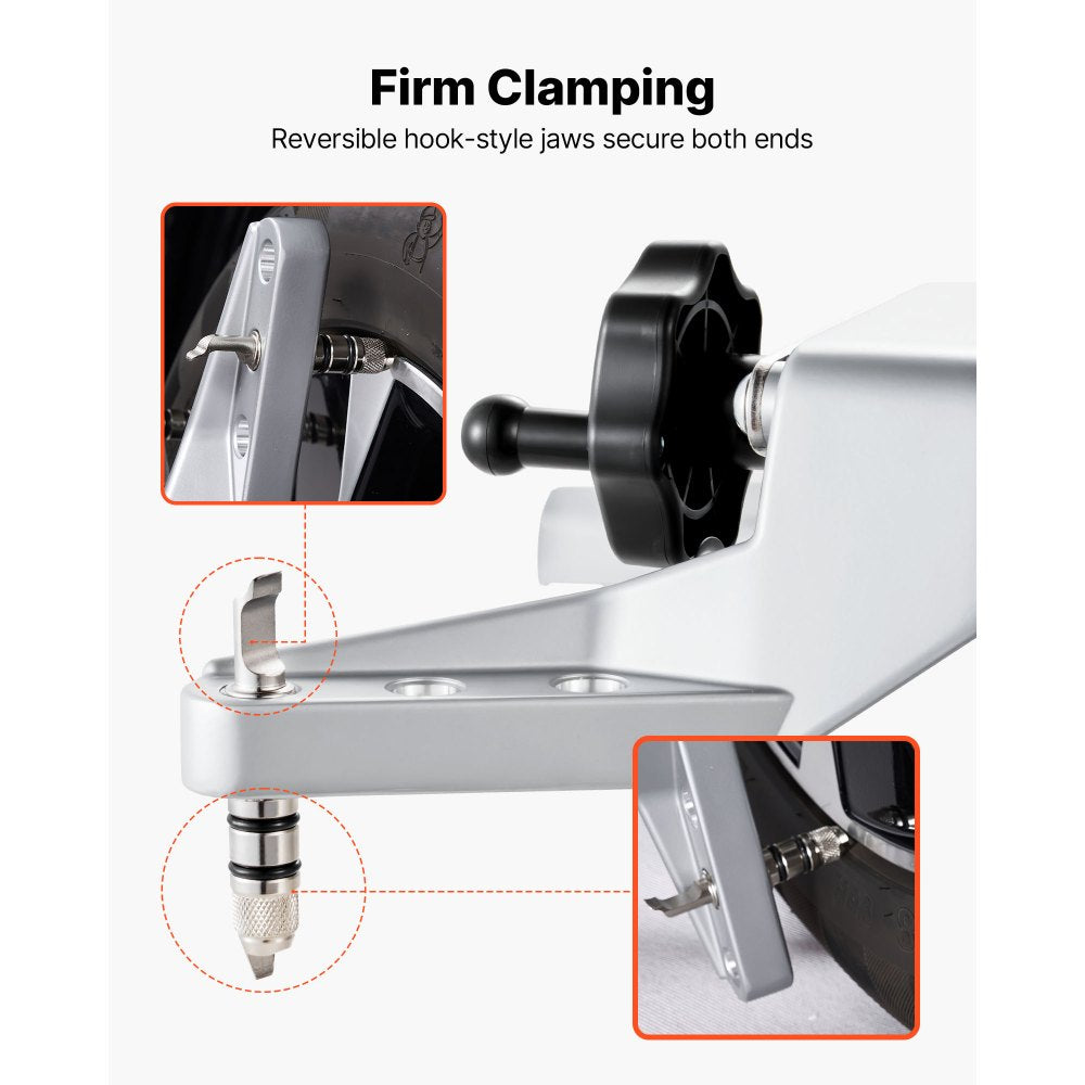 VEVOR Wheel Clamp & Magnetic Adapter, 1 PCS Aluminum Alloy Wheel Alignment Tool for Precise Camber Gauge, Fits 11-25 Inch Rims, Universal Magnetic Gauge Tire Repair Tool for Car Truck SUV Motorcycle