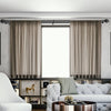 VEVOR Double Rod Curtain Rods, 36-72 inches(3-6ft) Adjustable Length, Black Double Curtain Rods with Round Finials, 1" and 3/4" Diameter, Double Window Drapery Rod for Sheer and Blackout Curtains