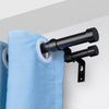VEVOR 1 Inch Double Curtain Rods 36 to 72 Inches(3-6ft), Drapery Rods for Windows 24 to 68 Inches, Telescoping Dual Curtain Rod with Round Finials, Black