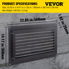 VEVOR Crawl Space Flood Vent, 12\" Height x 20\" Width Foundation Flood Vent, to Reduce Foundation Damage and Flood Risk, Black, Wall Mounted Flood Vent,for Crawl Spaces,Garages & Full Height Enclosur