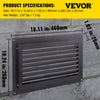 VEVOR Foundation Flood Vent, 8\" Height x 16\" Width Flood Vent, to Reduce Foundation Damage and Flood Risk, Black, Wall Mounted Flood Vent, for Garages & Full Height Enclosures