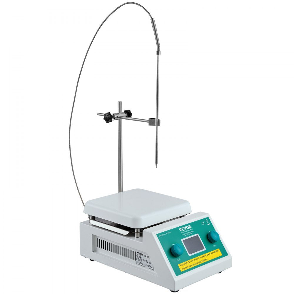 VEVOR Magnetic Stirrer Hot Plate, Max 212 ℉ / 100 ℃, 0-2000 RPM Hot Plate with Magnetic Stirrer, 2000mL Hot Plate Stirrer with LED Screen, Support Stand and Stir Bars Included, 500W Heating Power