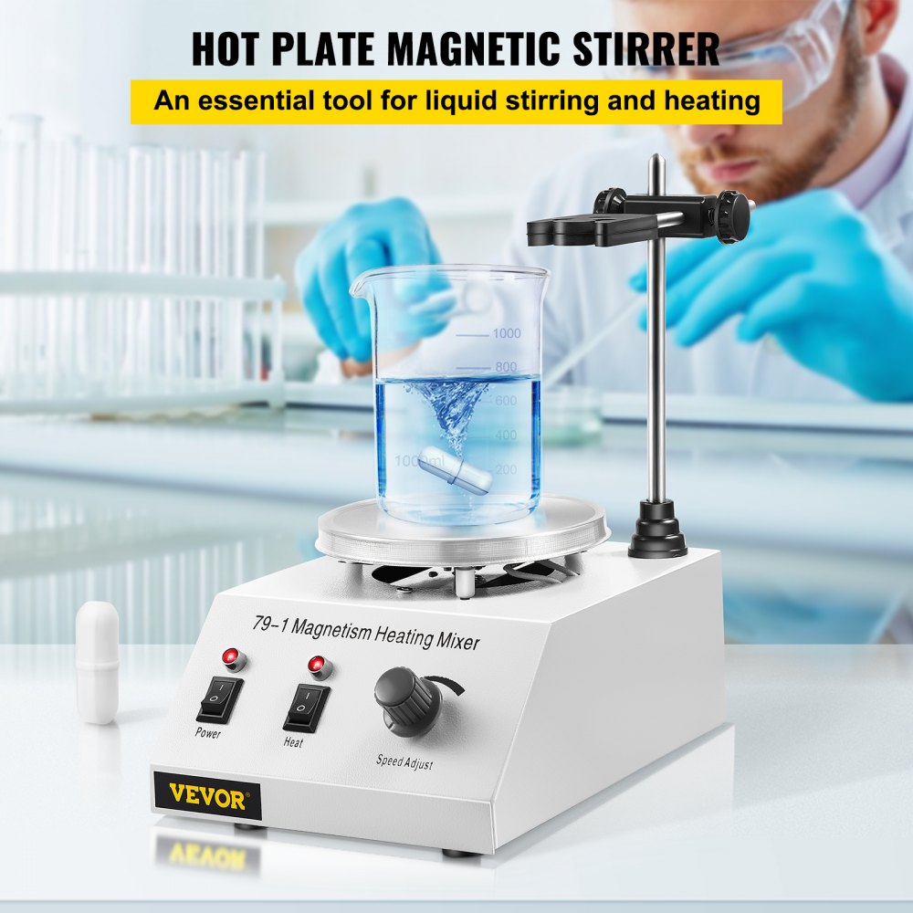 79-1 Magnetic Heating Stirrer Hot Plate Mixer Machine 1L Speed Control