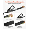 VEVOR Wheel Chock Tie-Down Kit, Tire-Style Trailer Tie Down Strap, Car Tie Down Kit with Flat Hook, Break Strength 10009 lbs & Working Load 3333 lbs Motorcycle Tie-Down System for ATVs, SUVs, Trailers