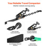 VEVOR Wheel Chock Tie-Down Kit, Tire-Style Tow Dolly Strap, Car Tie Down Kit with Heavy-Duty Hook, Break Strength 10009 lbs & Working Load 3333 lbs Motorcycle Tie-Down System for ATV, SUV, Trailer