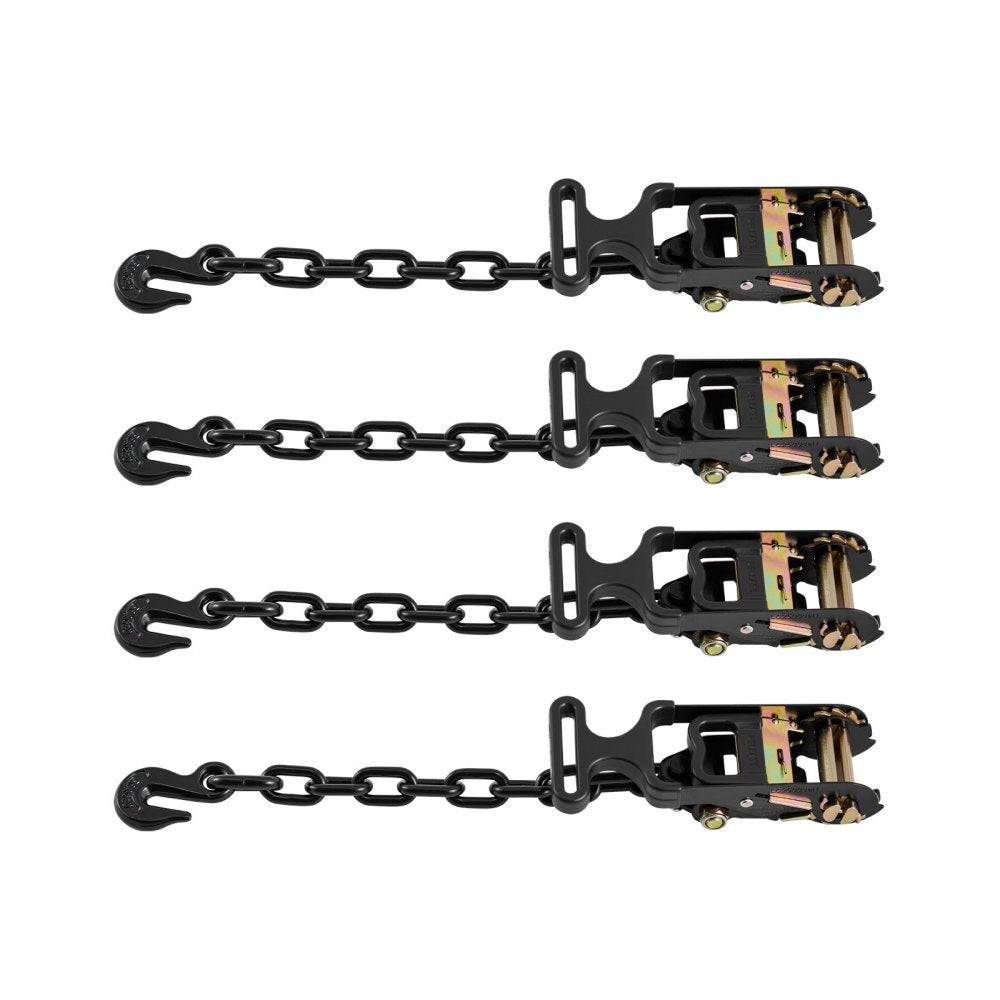 VEVOR Wheel Chock Tie-Down Kit, Tire-Style Tow Dolly Strap, Car Tie Down Kit with Heavy-Duty Hook, Break Strength 10009 lbs & Working Load 3333 lbs Motorcycle Tie-Down System for ATV, SUV, Trailer