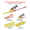 VEVOR Wheel Chock Tie-Down Kit, Tire-Style Tow Dolly Strap, Car Tie Down Kit with Heavy-Duty Hook, Break Strength 10009 lbs & Working Load 3333 lbs Motorcycle Tie-Down System for ATV, SUV, Snowmobiles