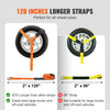 VEVOR Ratchet Tie Down Straps Kit, Lasso Style 2" x 120" Tire Straps, 5512 LBS Working Load, 11023 LBS Breaking Strength, Car Tie Down Straps with Snap Hooks for Passenger Car, Truck, Trailer, 4-Pack