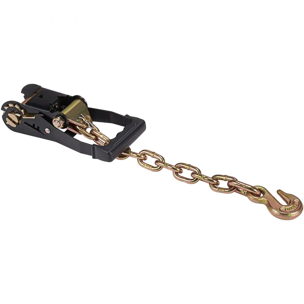 VEVOR Car Tie Down with Chain Anchors, Lasso Style 2"×120" Tire Straps, 5865 LBS Working Load, 11023 LBS Breaking Strength, with Heavy Duty Ratchets for Passenger Car, ATV, SUV, UTV, Truck, 4-Pack