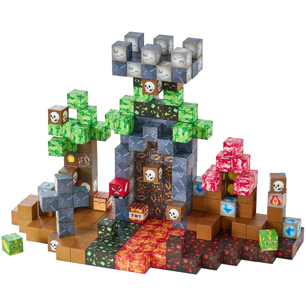 VEVOR Magnetic Blocks, 100 PCS Dark Castle Set, Magnetic Building Cubes for Kids, STEM Montessori Sensory Toys for Christmas Birthday Gift, Construction Stacking Toy for 3+ Years Old Boys & Girls