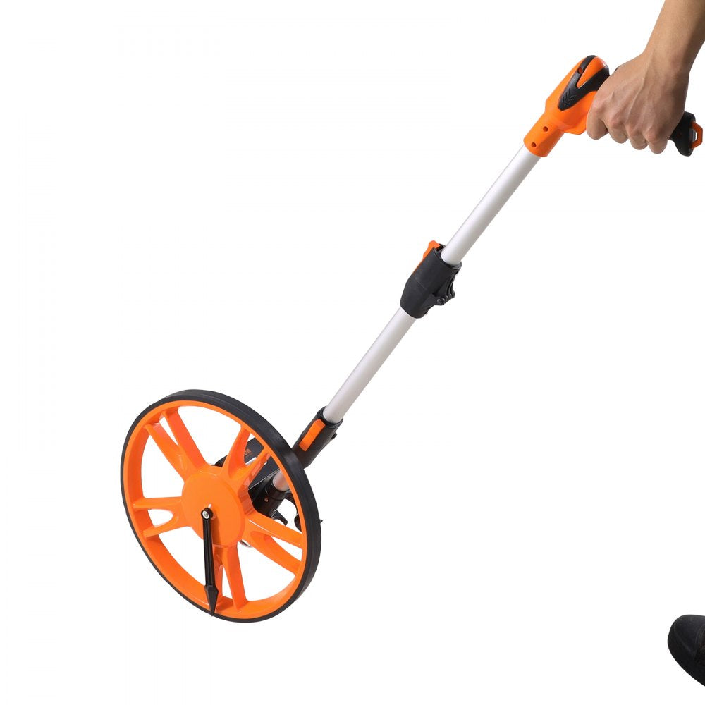 VEVOR Measuring Wheel in Feet, 12.5 in Wheel Diameter, 39.37-15.75 in Telescoping Measure Wheel, Measurement 0-99999Ft with Back Bag, Suitable for Lawn/Hard/Soft/Wood Road Measuring