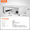 VEVOR Countertop Electric Pizza Oven, 12-inch, 1500W, 32-572 °F Temp Range, Stainless Steel Construction and Easy-to-Clean Crumb Tray, Suitable for Both Commercial and Home Use