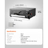VEVOR Electric Pizza Oven, 12 in Countertop Pizza Oven, 77 to 572°F Temp Range, 1450W Indoor Pizzas Maker w/Timing & Temp Control, Pizzas Cooker w/Dual Heat Tube, Grill Rack, for Kitchen & Commercial