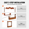VEVOE Gun Rack, Wood Gun Rack Wall Mount, Gun Display Rack holds 4 Rifles, Shotguns, 132 lb Heavy Duty Wall Storage Display Rifle Rack with Soft Padding