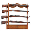 VEVOE Gun Rack, Wood Gun Rack Wall Mount, Gun Display Rack holds 4 Rifles, Shotguns, 132 lb Heavy Duty Wall Storage Display Rifle Rack with Soft Padding