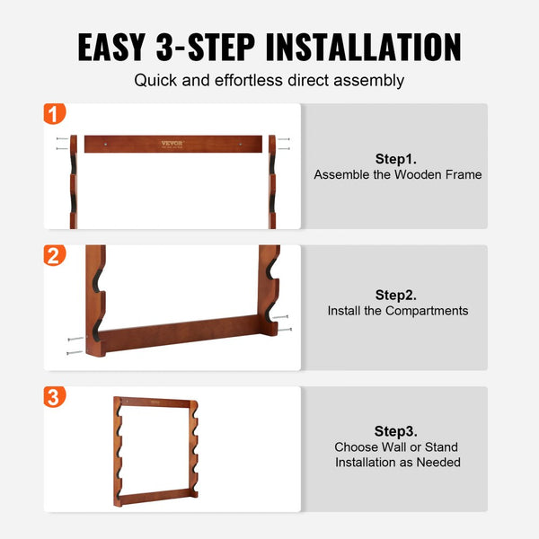 Vevor Gun Rack 5-Slot Wood Wall Mount Display Rack New – FactoryPure