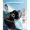 VEVOR Outboard Propeller, Upgrade OEM 15 Spline Tooth Aluminum Outboard Boat Propeller Fit Mercury/Mariner Engines 135-300 HP, 4-3/4" Gearcase, 3-Blade, RH (Right Hand Rotation), OEM No. 48-832830A45