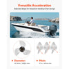VEVOR Outboard Propeller, Upgrade OEM 15 Spline Tooth Aluminum Outboard Boat Propeller Fit Yamaha Engines 50-130 HP, 4-1/4" Gearcase, 3-Blade, RH (Right Hand Rotation), OEM Parts No. 6E5-45945-01-EL