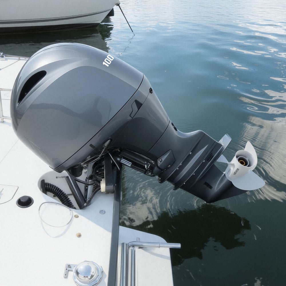 VEVOR Outboard Propeller, Upgrade OEM 15 Spline Tooth Aluminum Outboard Boat Propeller Fit Yamaha Engines 50-130 HP, 4-1/4" Gearcase, 3-Blade, RH (Right Hand Rotation), OEM Parts No. 6E5-45945-01-EL