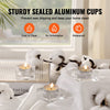 VEVOR 200 Pack Unscented Tea Lights Candles 6.5 Hours Long Burning Smokeless Tealight Candles, Dripless with Aluminum Cups, Natural Palm Wax Votive Candles for Home, Weddings, Christmas, White