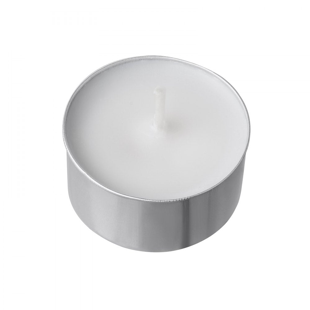 VEVOR 200 Pack Unscented Tea Lights Candles 6.5 Hours Long Burning Smokeless Tealight Candles, Dripless with Aluminum Cups, Natural Palm Wax Votive Candles for Home, Weddings, Christmas, White