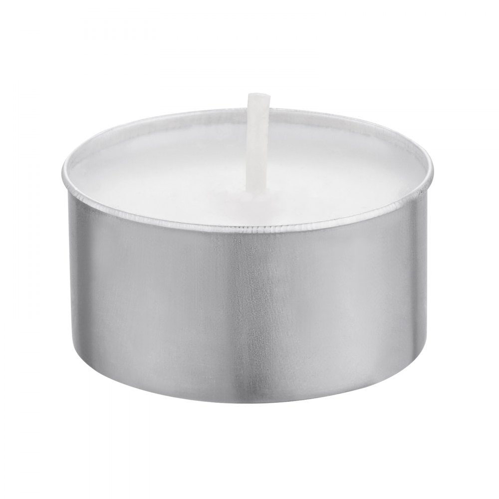VEVOR 200 Pack Unscented Tea Lights Candles 6.5 Hours Long Burning Smokeless Tealight Candles, Dripless with Aluminum Cups, Natural Palm Wax Votive Candles for Home, Weddings, Christmas, White
