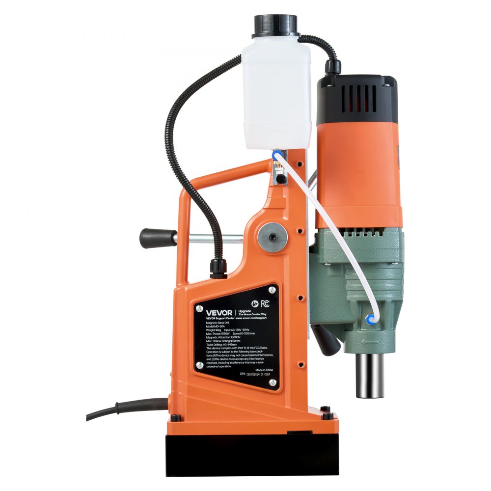 VEVOR Magnetic Drill, 1550W Motor 2 in Coring Diameter, 2922 lbf Magnetic Force, 0-550 RPM Variable Speed, Portable Electric Mag Drill Press Drilling Machine for Metal Surface, Home Improvement