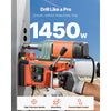 VEVOR Magnetic Drill, 1450W Motor 2 in Coring Diameter, 2922 lbf Magnetic Force, Portable Electric Mag Drill Press with 6 Coring Bits, Variable Speed, Drilling Machine for Metal Surface, Industrial
